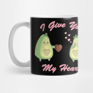 Avocado I Give You My Heart Valentine's Day Luv Mug